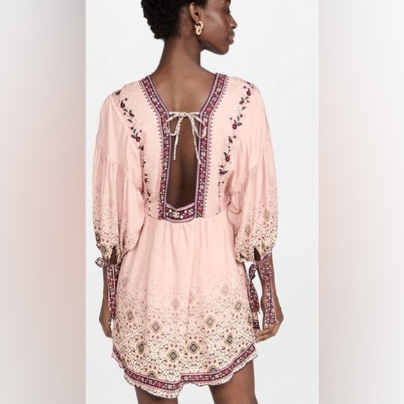 NWT Agua Bendita Alex Kezia Mini Dress Womens Size Large Floral Beachy Defect - Picture 3 of 16